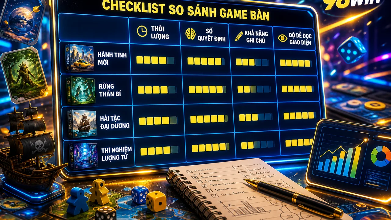 Chọn game bài theo mục tiêu luyện tập: checklist 98win để so sánh chiến thuật