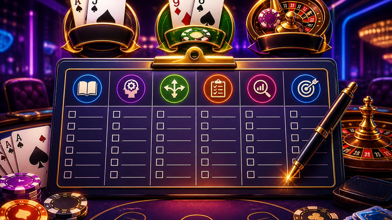 Bảng chọn Blackjack, Baccarat và game bàn: checklist trước khi chơi game bài để học chiến thuật
